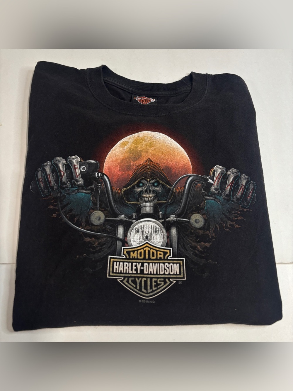Harley-Davidson Texas T-Shirt Men's Medium Black Skeleton Skull Biker
